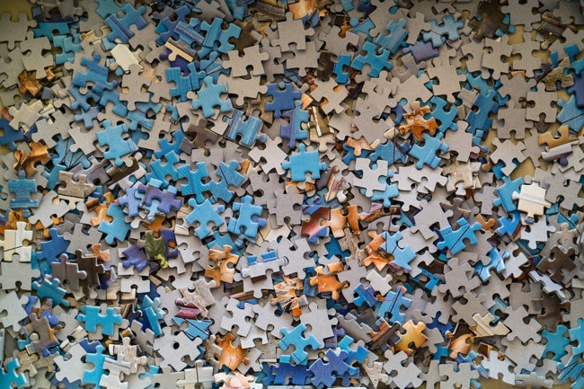 A bunch of puzzle pieces